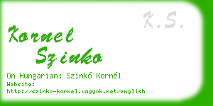kornel szinko business card